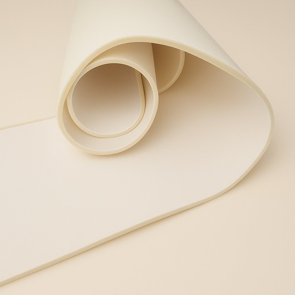 Ecopelle Atlantico accoppiata con spugna spessore 5mm. (Effetto superfice rugosa)