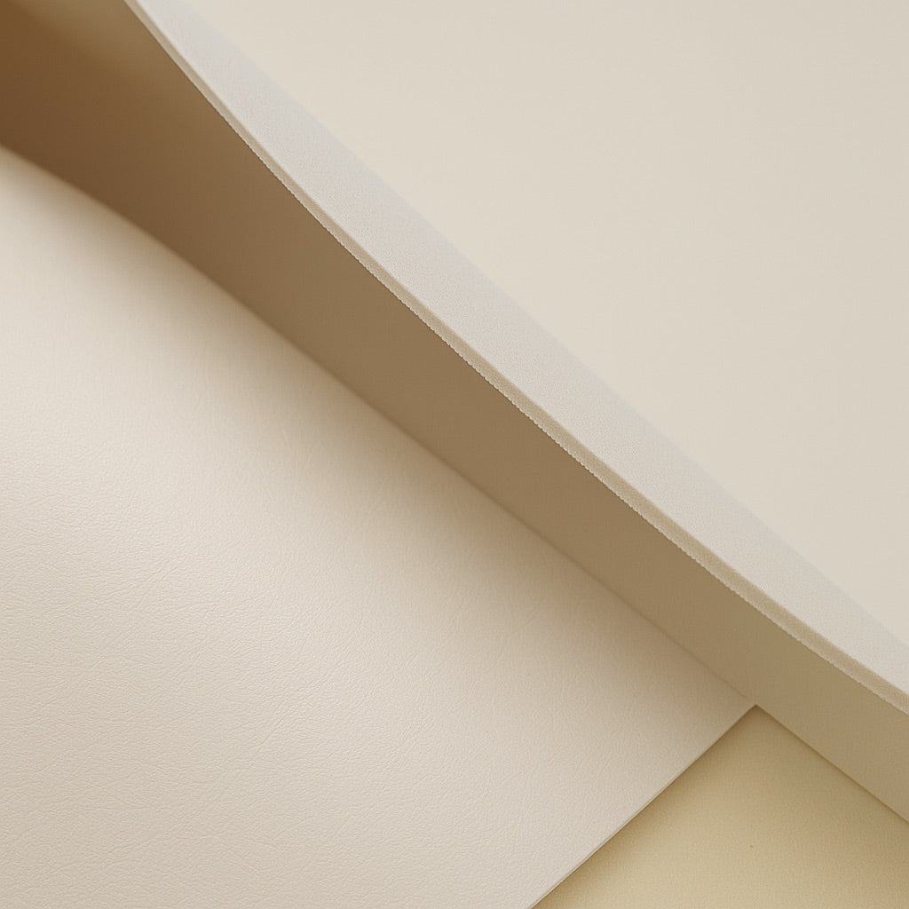 Ecopelle Atlantico accoppiata con spugna spessore 5mm. (Effetto superfice rugosa)